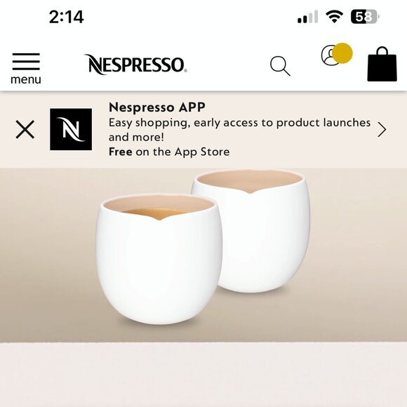 [Brand New In Box] Nespresso Large Coffee Cups x2 - Picture 1 of 3